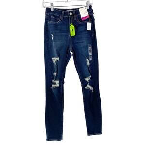 So Skinny Distressed Jeans Medium Dark Wash Blue Jeans Size 3 NWT